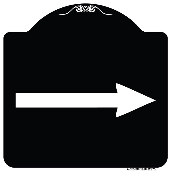 Signmission Right Arrow Symbol Heavy-Gauge Aluminum Architectural Sign, 18" x 18", BW-1818-22975 A-DES-BW-1818-22975 - main